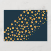 Gold Champagne Bubbles, blauw/goud, bruiloft Detai Informatiekaartje (Achterkant)