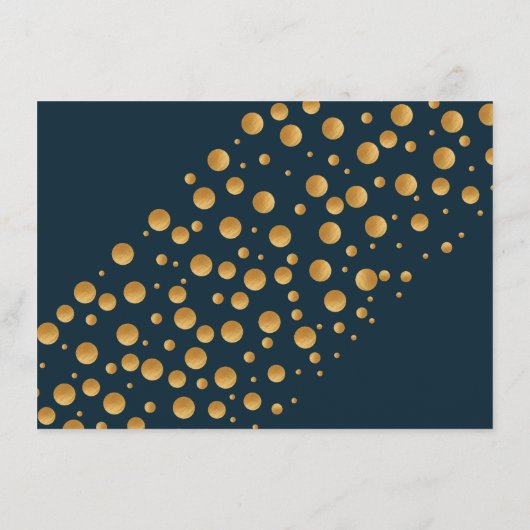 Gold Champagne Bubbles, blauw/goud, bruiloft Detai Informatiekaartje (Achterkant)