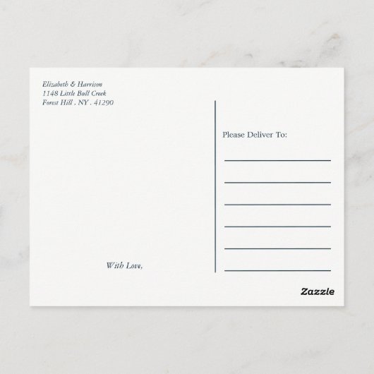 Gold Champagne Bubbles - Blauw & goud - Hartelijk Briefkaart (Achterkant)