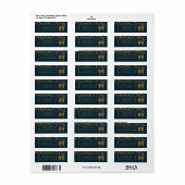 Gold Champagne Bubbles - Blue & Gold - Weddenschap Etiket (Full Sheet)