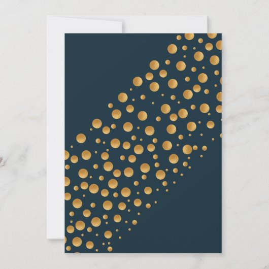Gold Champagne Bubbles - Blue & Gold - Weddenschap Kaart (Achterkant)