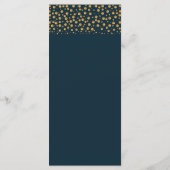 Gold Champagne Bubbles - Blue & Gold - Weddenschap Menu (Achterkant)