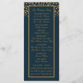 Gold Champagne Bubbles - Blue & Gold - Weddenschap Programmakaart (Achterkant)