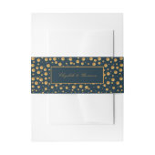 Gold Champagne Bubbles - Blue & Gold - Weddenschap Uitnodigingen Wikkel (Voorkant Voorbeeld)