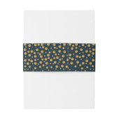 Gold Champagne Bubbles - Blue & Gold - Weddenschap Uitnodigingen Wikkel (Achterkant Voorbeeld)