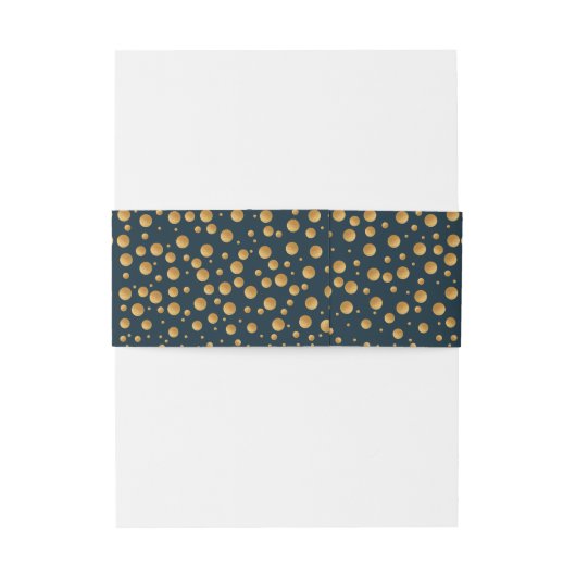 Gold Champagne Bubbles - Blue & Gold - Weddenschap Uitnodigingen Wikkel (Achterkant Voorbeeld)