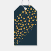 Gold Champagne Bubbles, Blue & Gold Wedding Cadeaulabel (Achterkant)
