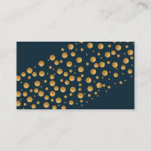 Gold Champagne Bubbles, Blue & Gold Wedding Detail Informatiekaartje (Achterkant)