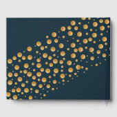 Gold Champagne Bubbles, Blue & Gold Wedding Gastenboek (Achterkant)
