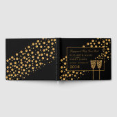 Gold Champagne Bubbles Engagement Party Gastenboek (Volledig)