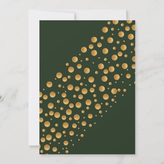Gold Champagne Bubbles - groen en goud - bruiloft Kaart (Achterkant)