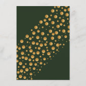 Gold Champagne Bubbles - groen en goud - bruiloft Menu (Achterkant)
