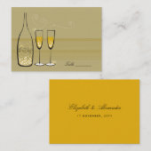 Gold Champagne Bubbles Modern Chic Stylish Wedding Plaatskaartje (Voorkant / Achterkant)