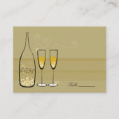 Gold Champagne Bubbles Modern Chic Stylish Wedding Plaatskaartje (Voorkant)