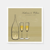 Gold Champagne Bubbles Modern Chic Stylish Wedding Servet (Voorkant)