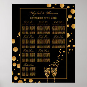 Gold Champagne Bubbles Verloving Poster