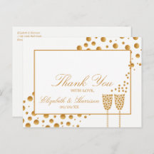 Gold Champagne Bubbles Weddenschap Hartelijk dank