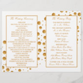 Gold Champagne Bubbles Wedding Bi-voudig Programma (Achterkant)
