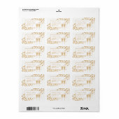 Gold Champagne Bubbles Wedding Etiket (Full Sheet)