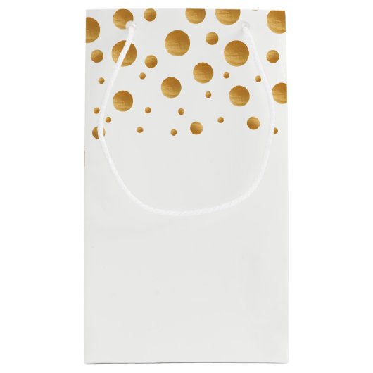 Gold Champagne Bubbles Wedding Klein Cadeauzakje (Achterkant)