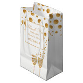 Gold Champagne Bubbles Wedding Klein Cadeauzakje (Voorkant Gekanteld)