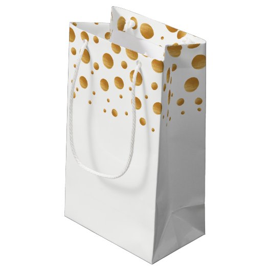 Gold Champagne Bubbles Wedding Klein Cadeauzakje (Achterkant Gekanteld)