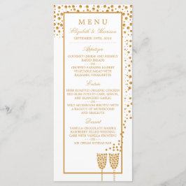 Gold Champagne Bubbles Wedding Menu
