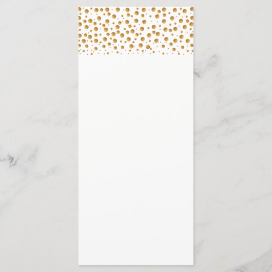 Gold Champagne Bubbles Wedding Menu (Achterkant)