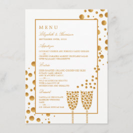 Gold Champagne Bubbles Wedding Menu