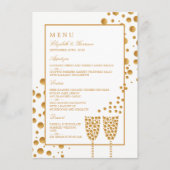 Gold Champagne Bubbles Wedding Menu (Voorkant)