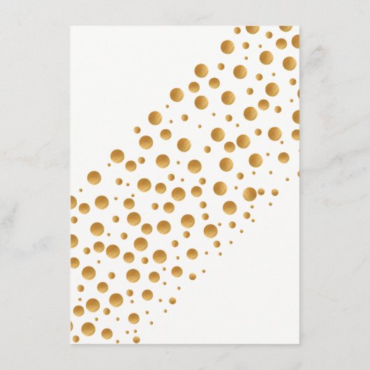 Gold Champagne Bubbles Wedding Menu (Achterkant)