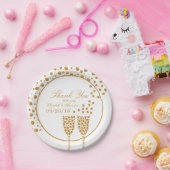 Gold Champagne Bubbles Wedding Papieren Bordje (Feest)