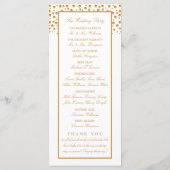 Gold Champagne Bubbles Wedding Programmakaart (Achterkant)