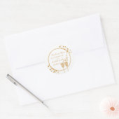 Gold Champagne Bubbles Wedding Ronde Sticker (Envelop)