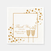 Gold Champagne Bubbles Wedding Servetten (Voorkant)