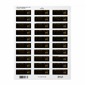 Gold Champagne Bubbles - zwart & goud - bruiloft Etiket (Full Sheet)