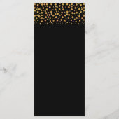 Gold Champagne Bubbles - zwart & goud - bruiloft Menu (Achterkant)