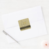 Gold Champagne Bubely Cheers Chic Wedding Party Vierkante Sticker (Envelop)
