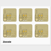Gold Champagne Bubely Cheers Stylish Wedding Party Vierkante Sticker (Vel)