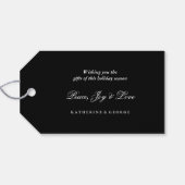 Gold Champagne Bubeveneens Cheers Kerstfeestdag Cadeaulabel (Achterkant Horizontaal)