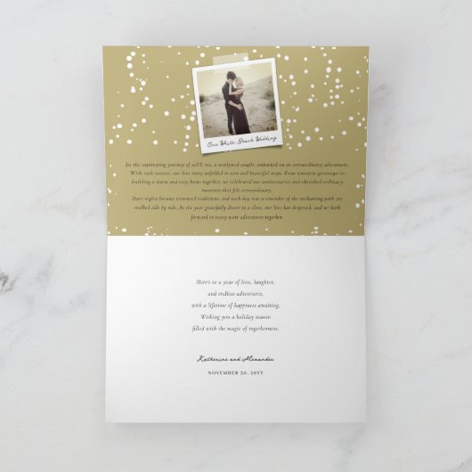 Gold Champagne Cheers Bubble Stylish Chic Nieuwjaa Feestdagen Kaart (Binnen)