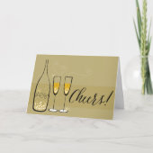 Gold Champagne Cheers Bubble Stylish Chic Nieuwjaa Feestdagen Kaart (Voorkant)