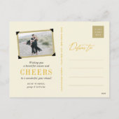 Gold Champagne Cheers Bubble Stylish Chic Nieuwjaa Feestdagenkaart (Achterkant)