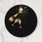  Gold Champagne Cheers New Year Bedankjes Labels (Achterkant)