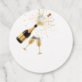  Gold Champagne Cheers New Year Bedankjes Labels (Achterkant)