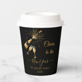 Gold Champagne Cheers New Year Papieren Bekers
