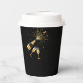  Gold Champagne Cheers New Year Papieren Bekers (Achterkant)