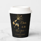  Gold Champagne Cheers New Year Papieren Bekers (Voorkant)