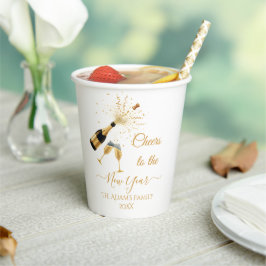 Gold Champagne Cheers New Year Papieren Bekers