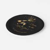 Gold Champagne Cheers New Year Papieren Bordje (Gekanteld)